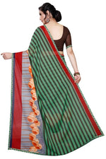 Womens Georgett Silk Printed Saree With Blouse