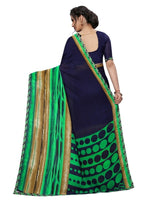 Womens Georgett Silk Printed Saree With Blouse