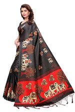 Women's Khadi Kalamkari Printed Saree With Blouse