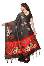 Women's Khadi Kalamkari Printed Saree With Blouse