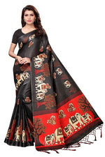 Women's Khadi Kalamkari Printed Saree With Blouse