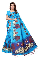Women's Khadi Kalamkari Printed Saree With Blouse