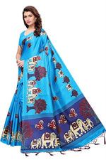 Women's Khadi Kalamkari Printed Saree With Blouse