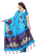 Women's Khadi Kalamkari Printed Saree With Blouse