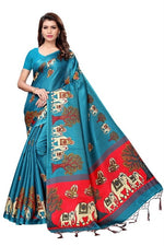 Women's Khadi Kalamkari Printed Saree With Blouse