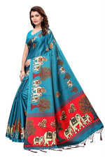 Women's Khadi Kalamkari Printed Saree With Blouse