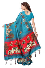 Women's Khadi Kalamkari Printed Saree With Blouse