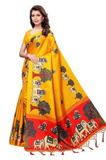 Women's Khadi Kalamkari Printed Saree With Blouse