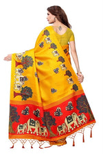 Women's Khadi Kalamkari Printed Saree With Blouse