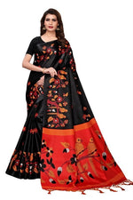 Womens Khadi Kalamkari Printed Saree With Blouse