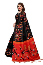 Womens Khadi Kalamkari Printed Saree With Blouse