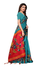 Womens Khadi Kalamkari Printed Saree With Blouse