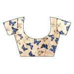 Women's Khadi Kalamkari Printed Saree With Blouse
