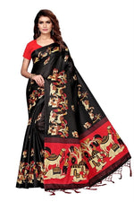 Women's Khadi Kalamkari Printed Saree With Blouse