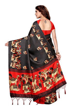 Women's Khadi Kalamkari Printed Saree With Blouse