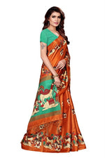 Women's Khadi Kalamkari Printed Saree With Blouse