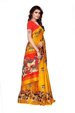 Women's Khadi Kalamkari Printed Saree With Blouse
