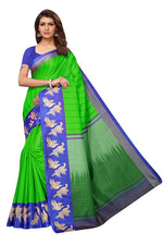 Womens Khadi Kalamkari Printed Saree With Blouse