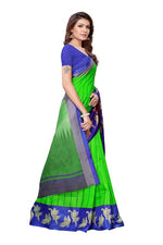 Womens Khadi Kalamkari Printed Saree With Blouse