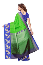 Womens Khadi Kalamkari Printed Saree With Blouse