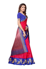 Womens Khadi Kalamkari Printed Saree With Blouse