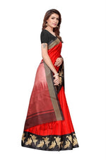 Womens Khadi Kalamkari Printed Saree With Blouse