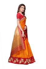 Womens Khadi Kalamkari Printed Saree With Blouse