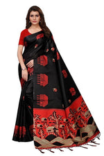 Womens Khadi Kalamkari Printed Saree With Blouse