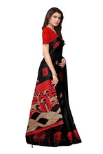 Womens Khadi Kalamkari Printed Saree With Blouse