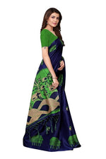 Womens Khadi Kalamkari Printed Saree With Blouse