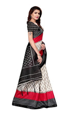 Khadi Kalamkari Silk Black Saree in printed pattern With Blouse