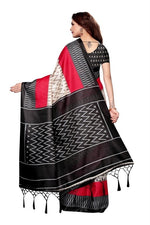 Khadi Kalamkari Silk Black Saree in printed pattern With Blouse