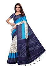 Khadi Kalamkari Silk Black Saree in printed pattern With Blouse