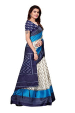 Khadi Kalamkari Silk Black Saree in printed pattern With Blouse