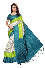 Khadi Kalamkari Silk Black Saree in printed pattern With Blouse