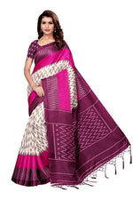 Khadi Kalamkari Silk Black Saree in printed pattern With Blouse