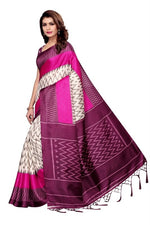 Khadi Kalamkari Silk Black Saree in printed pattern With Blouse