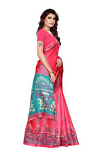 Womens Khadi Kalamkari Printed Saree With Blouse