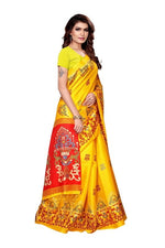 Womens Khadi Kalamkari Printed Saree With Blouse