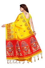 Womens Khadi Kalamkari Printed Saree With Blouse