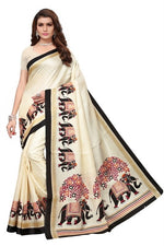 Womens Khadi Kalamkari Printed Saree With Blouse