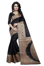 Womens Khadi Kalamkari Printed Saree With Blouse
