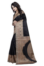 Womens Khadi Kalamkari Printed Saree With Blouse