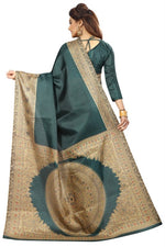 Womens Khadi Kalamkari Printed Saree With Blouse