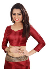 Womens Khadi Kalamkari Printed Saree With Blouse