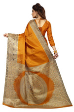 Womens Khadi Kalamkari Printed Saree With Blouse
