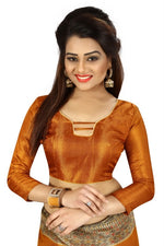 Womens Khadi Kalamkari Printed Saree With Blouse