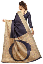 Womens Khadi Kalamkari Printed Saree With Blouse