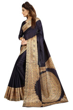 Womens Khadi Kalamkari Printed Saree With Blouse