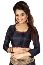 Womens Khadi Kalamkari Printed Saree With Blouse